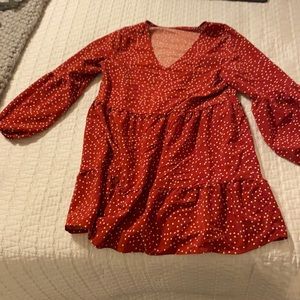 Red and white dotted dress from Amazon.